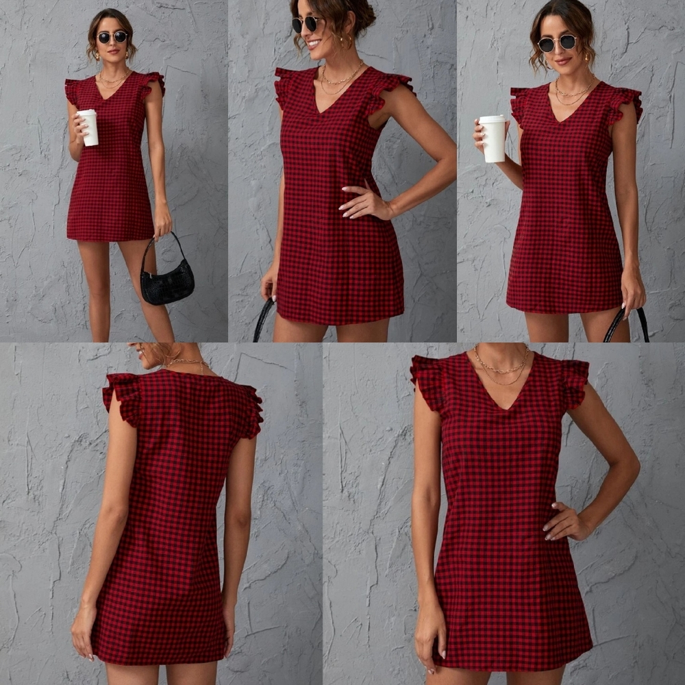 Dress, red black. Robe rouge noire